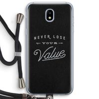Never lose your value: Samsung Galaxy J5 (2017) Transparant Hoesje met koord