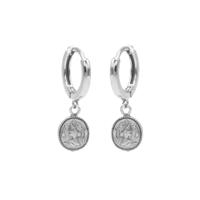 Karma Oorringen Hinged Hoops Coin Zilver