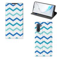 Samsung Galaxy Note 10 | Hoesje met Magneet | Zigzag Blauw