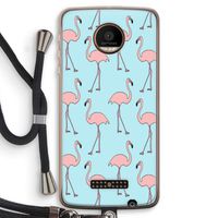 Anything Flamingoes: Motorola Moto Z Force Transparant Hoesje met koord