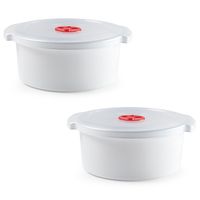 Set van 2x stuks magnetron voedsel opwarm container/schaal van 3 liter 25 x 23 x 10 cm