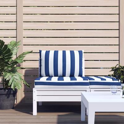 VidaXL Palletkussens 2 st gestreept oxford stof wit en blauw