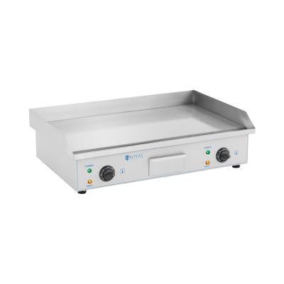 Dubbele elektrische bakplaat - 73 cm - Royal Catering - glad - 2 x 2200 W