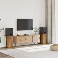 Speakerstandaards 2 st 30x30x60 cm bewerkt hout oud houtkleurig