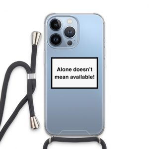 Alone: iPhone 13 Pro Transparant Hoesje met koord