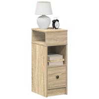 Nachtkastje met lade 25x31x66 cm sonoma eikenkleurig