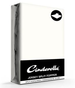 Cinderella Jersey Split-Topper Hoeslaken Ivory-Lits-jumeaux (200x200/210 cm)