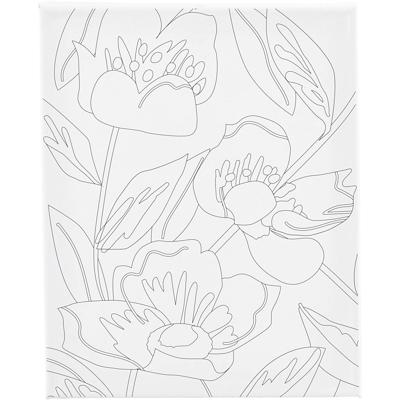 Creativ Company Schildercanvas met print, klaprozen, d: 1,6 cm, afm 24x30 cm, 360 gr, 1 stuk