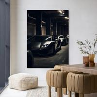 Urban Cotton Wandkleed 'Luxury Drive' 145 x 190cm in Frame - black