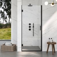Marenza Neptune 5000 Douchedeur - 75x200cm - profielloos veiligheidsglas - anti kalk - mat zwart NWA6211-75MB