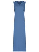 Lang katoenen nachthemd grijsblauw