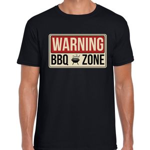 Warning bbq zone cadeau t-shirt zwart voor heren 2XL  -