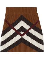 Burberry minijupe nervurée à motif Chevron Check - Marron