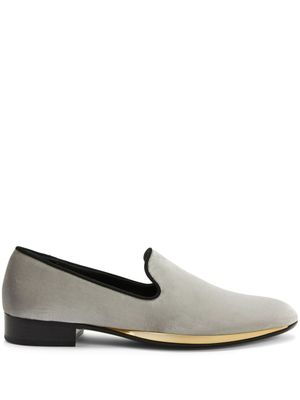 Giuseppe Zanotti mocassins Flash en velours - Gris