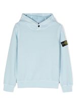 Stone Island Junior hoodie à motif Compass - Bleu