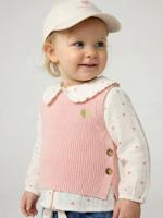 Mouwloze trui baby roze (poederkleur)