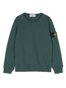 Stone Island Junior Compass-patch cotton sweatshirt - Vert