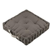 Stof Textile Vloerkussen DUO - taupe - katoen - 45 x 45 x 10 cm - vierkant - Extra dik