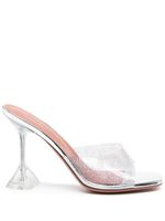 Amina Muaddi mules Lupita 95 mm à paillettes - Argent