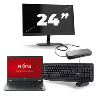 Fujitsu LifeBook U728 - Intel Core i7-8e Generatie - 12 inch - 16GB RAM - 256GB SSD - Windows 11 + 1x 24 inch Monitor