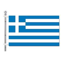 Vlaggenstok / vlaggenmast set - incl vlag van Griekenland 90 x 150 cm - aluminium - 183 cm