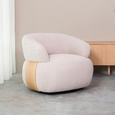 LABEL51 Draaifauteuil 'Valenza' Bouclé en Naturel eiken
