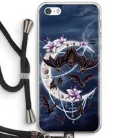 Vleermuizen Maan: iPhone 5 / 5S / SE Transparant Hoesje met koord