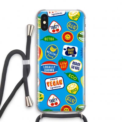 Fruitsticker: iPhone X Transparant Hoesje met koord