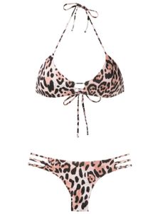 Brigitte bikini à imprimé léopard - Marron