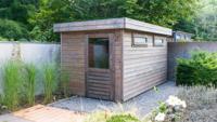 Lugarde PR8 Tuinhuis 420x240 cm 44 mm vurenhout blank- Plat dak- Hout- Lugarde