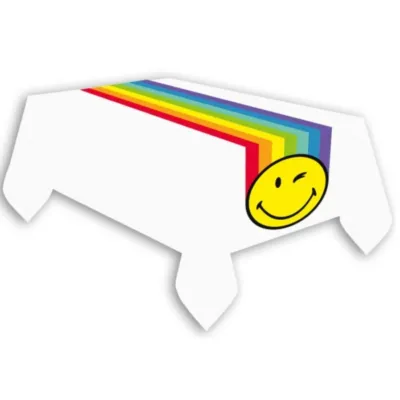 Amscan Tafelloper regenboog smiley 180 cm | 24 stuks