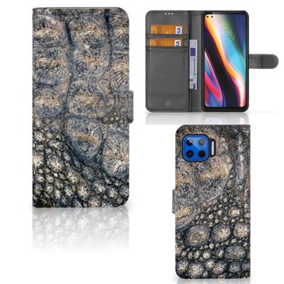 Motorola Moto G 5G Plus | Telefoonhoesje | Met pasjeshouder | Krokodillenprint