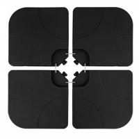 Parasolvoet 60 L / 68 kg te Vullen met Water of Zand Hangparasolvoet met 4-Delige Platen & Metalen Pennen Vierkante Parasolvoet 50 x 50 cm