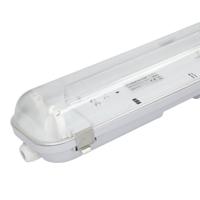 LED TL armatuur 60 cm dubbel - Koppelbaar - Geschikt voor T8 (G13) buizen - IP65 waterdicht - T8 Fitting G13 - RVS clips