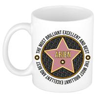 Naam mok Arjen - wit - Most Brilliant - keramiek - 300 ml - cadeau collega beker Naam mok Arjen - wit - Most Brilliant - keramiek - 300 ml - cadeau collega beker