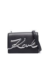 Karl Lagerfeld sac porté épaule Signature en cuir - Noir - thumbnail