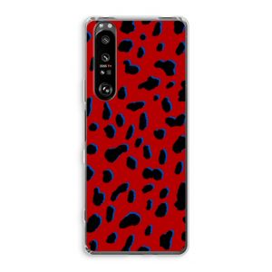 Red Leopard: Sony Xperia 1 III Transparant Hoesje