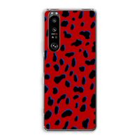 Red Leopard: Sony Xperia 1 III Transparant Hoesje