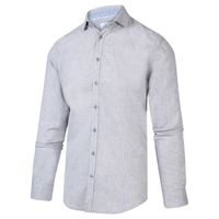 Blue Industry Heren Overhemd Grijs Linnen Perfect Fit - thumbnail