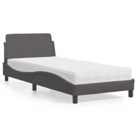 Bed met matras "Dover" kunstleer grijs 80x200 cm