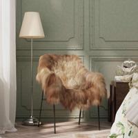 VidaXL Stoelhoes ijslander schapenvacht 70x110 cm bruin