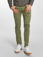 Jack & Jones / Slim Fit Jeans jjiGlenn jjJaxx Biker in olijfgroen - thumbnail