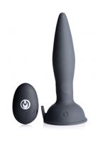 Turbo Ass-Spinner Silicone Anal Plug with Remote Control - Black