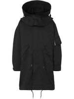 Burberry parka à logo imprimé - Noir