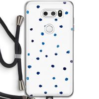 Blauwe stippen: LG V30 Transparant Hoesje met koord