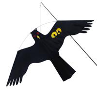 HIXA Vogelverjager - 7 Meter - Duivenverjager - Vogelverschrikker - Kraaien - Kite - Zwart - Nylon - thumbnail
