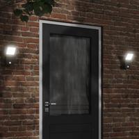 VidaXL Buitenwandlampen 2 st led met sensors gegoten aluminium zwart