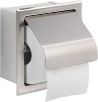 Saqu Essential inbouw toiletrolhouder met klep RVS - thumbnail