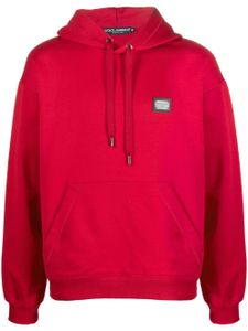 Dolce & Gabbana hoodie en coton à plaque logo - Rouge