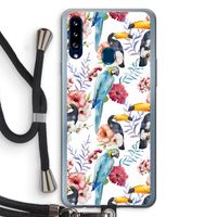 Bloemen tukan: Samsung Galaxy A20s Transparant Hoesje met koord